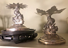Chinese Export Silver Dragon Stands Tazza Hung Chong Wang Hing 1899