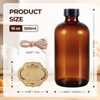 3 Pack 16 Oz Amber Glass Bottles Boston Round Sample Refillable Brown