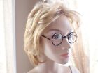 Antique Round Windsor Shuron Wire Rim Gold Filled Black Eyeglasses With Case