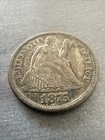 1875 Liberty Seated Dime  love Token 