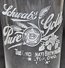 Pre-prohibition Cincinnati Brewing Company Etched Shot Glass Schwab s Pure Gold