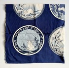 Traditional Japanese Cotton Wrapping Cloth Furoshiki Blue   White Rabbits 40x41