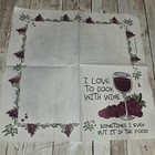 2 Decoupage Cocktail Napkins Funny Wine Quote Grapes Paper Napkins Craft