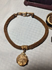 Victorian Mourning Fob necklace With Locket Hair Gold Filled