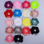 50pcs 9 2cm Fashion Burned Satin Fabric Flowers With Bead For Clothes Accessory
