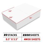 1000-4000 Premium 8 5x 5 5  Half Sheet Self Adhesive Shipping Labels 2 Per Sheet