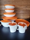 18 Piece Orange And White Tupperware Set New