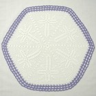 49 Cm  19     Wht  Purple violet  Crochet  Lent  Easter  Cross  Doily  Ogrc30  491