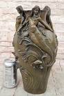 Three Beautiful Mermaid Mermaids Flower Vase Bronze Sculpture Home Decor