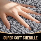 Olanly Thick Bathroom Rugs 44x24  Extra Soft Absorbent Chenille Bath Rugs  Rubbe