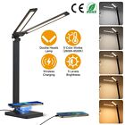 Led Desk Lamp Double Head Usb Office Lighting Touch Eye-caring Table Night Light
