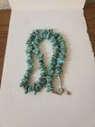 Native American Indian Sterling Silver Natural Mined Turquoise Necklace 28 
