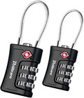 2 Pack Tsa Approved Luggage Locks  Combination Travel Cable Padlock  3-digit Wat