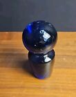 Vintage Cobalt Blue Round Glass Ball Decanter Genie Bottle Stopper