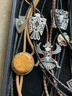 Vintage Lot Of 12 Bolo Ties Thunderbird Southwest Arrowhead Stones Steer Eagle
