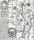 1720 Ogilby Bowen Road Map Warwick Coventry Stratford Avon Glocester Campden Uk