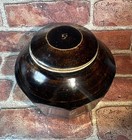 Antique Korean Joseon Dynasty Brown Glazed 10 Sided Lidded Jar  Pot