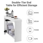White End Table With Charging Station  Usb Ports  Chair Side Table For Bedroom