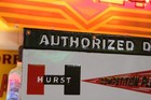 Rare Hurst Shifter Service Station Dealer Porcelain Metal Sign Hemi Cuda Charger