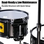 New 5 Piece Metal Drum Set Adult Acoustic Drum Kit Full Size Heavy Duty Black
