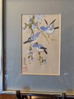 Vintage Oriental Asian Watercolor Painting On Silk Paper Framed Signed 8 X 10 