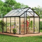 6x8 Ft Polycarbonate Walk-in Greenhouse With Aluminum Frame For Outdoor Backyard