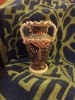 Vintage Turkish Kutahya Handmade Painted Ceramic Vase 6 tall X4 25 wide Handles