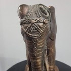 Vtg Elephant Liquor Decanter Delacy Dispenser Glass In Wood Base Statue As Is  