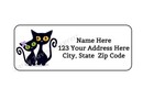 30 Black Halloween Cats Personalized Return Address Labels 1 In X 2 625 In