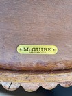 Signed Vintage Mcguire Rattan Sheaf Of Wheat Pedestal Dining Table Base
