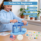 Button Maker Machine 2 25 Inch Badge Press With 30 Parts And Cutter Blue 58mm