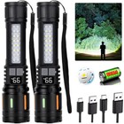 2x 900000 Lumen Led Tactical Flashlight Rechargeable Super Bright Powerful Torch