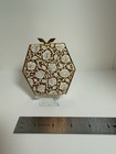 Vintage Art Deco Gold Tone   White Powder Compact With Mirror - 405