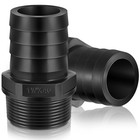 Pieces Pool Pvc Fitting Tube Fitting Adapter Barbed Hose 1 5 Inch 2 Black