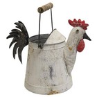 New Primitive Rooster Watering Can Metal 10 tx12 wx6 d Aged Farmhouse Rustic