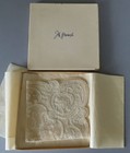 Antique Handmade Creamy Brussels Belgium Princess Lace Handkerchief Unused W Box