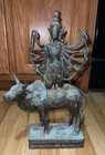 Antique 1800s  Ayutthaya Thai Ten-arm Shiva On Sacred Bull 16 5    Statue Hindu
