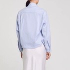 Women Sandro Collared Striped Beaded Long Sleeve Blouse Top