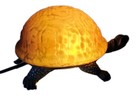 Vintage Night Light Tortoise Turtle Amber Glass Cast Iron Base Table Lamp