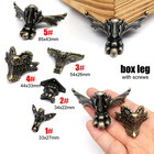 4pcs Antique Brass Bronze Decorative Feet Leg Corner Protector Support For Jewe
