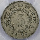 1866 With Rays 5c Shield Nickel  - Pcgs Xf 45