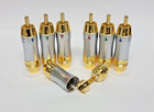 6pcs Rca Male Plug Soldering  24k Gold Plated Pure Copper Audio Video Connector