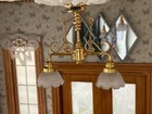 1 12 Dollhouse 2 Fluted Scroll Ceiling Battery Led Chandelier Light With Chains