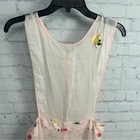 Vintage Handmade Sheer Mixed Media 2 Button Apron With Pockets  Floral  One Size