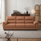 Vintage Living Room Sofa Couch Upholstery Fabric Sofa 3-seater Loveseat Brown