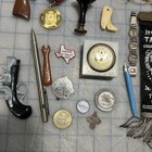 Junk Drawer Trinket Lot Keys Ruler Patch Medal Button Bags