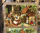 Victorian Die Cut Scraps Kids   Animals   Double Sided Glued On Sheet - L5