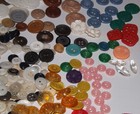 Vintage Button Lot Mixed Metal Rhinestone Glass Shell Buttons Sewing Crafts