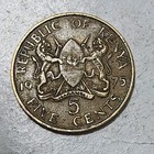 Kenya          Five  5  Cents Coin 1975