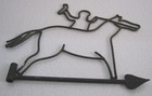 Antique Old Hand Made Horse And Rider Frame Weather Vane  